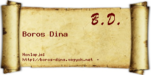 Boros Dina névjegykártya